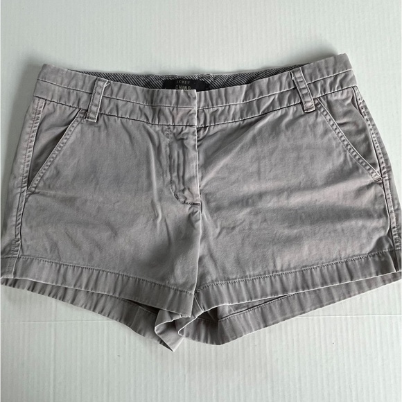 J.Crew Sz 6 Mercantile Classic Chino Gray Shorts Pockets Mid Rise - Picture 1 of 8